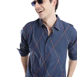 WROGN Men Custom Slim Fit Opaque Checked Casual Shirt-image-72