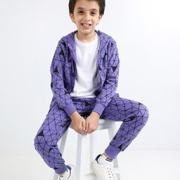 Ollington St.T-shirt and Joggers with Full Sleeves Winter Wear Hooded Jacket Printed - Violet-image-6
