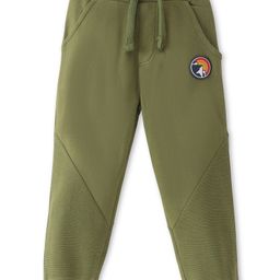 Babyhug Terry Knit Full Length Solid Lounge Pant - Olive Green-image-101