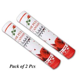 Decor Mantra rose petal confetti party popper for birthday , baby shower party celebration - Red - Pack of 2-14