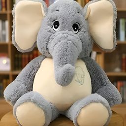 Tickles Sitting Elephant Soft Stuffed Plush Animal Toy for Kids Boys & Girls Birthday Gifts (Size: 30 cm Color: Grey & White)-picture-16