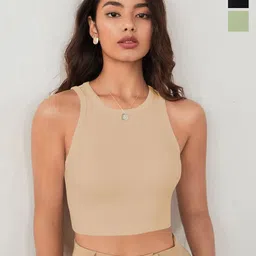 BAESD Women Pack of 3 Vertical Stripes Tank Crop Top-image-10