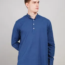 Le Mec Men Regular Fit Mandarin Collar Kurta-image-96