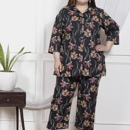 KALINI Printed Shirt Collar Pure Cotton Shirt With Trousers Co-Ords-picture-12