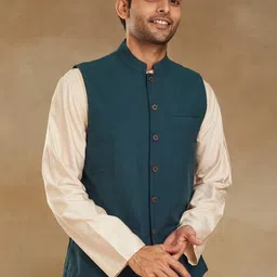 Fabindia Woven Nehru Jacket-image-0