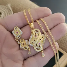 V.K.PAYAL.JEWELLERY Gold-Plated Stones-Studded Jewellery Set-picture-7