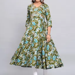 OKD Empires Women Floral Embroidered Flared Sleeves Chikankari Kurta-picture-14