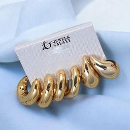 Jewels Galaxy Contemporary Half Hoop Earrings-picture-45