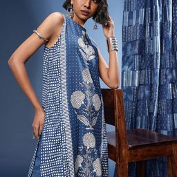 Taavi Sanganeri Handblock Printed Pure Cotton Kurta With Palazzos-picture-7