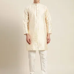 SOJANYA Men Embroidered Regular Thread Work Kurta with Churidar-picture-24