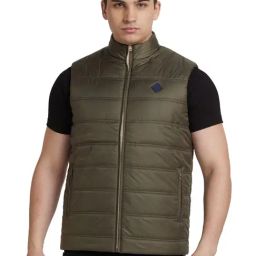 Park Avenue Green Regular Fit Quilted Jacket-image-62