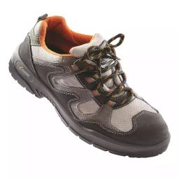 Mallcom Steel Toe Safety Shoes Low Ankle PU Sole Black & Grey Leather Size UK 11, Margay S1NS-image-11