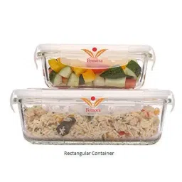 Femora Glass Mixed Containers with Lid (500 ml, 580 ml, 620 ml, 800 ml, 940 ml & 1000 ml) - Set of 6 image 2
