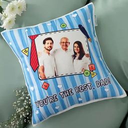 FNP Multicolor Polyester You're The Best Dad Personalised Cushion-34