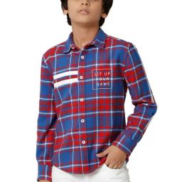 Under Fourteen Only Kids Blue Checks Full Sleeves Shirt-image-35