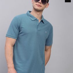 LUX PARKER Men Pack of 2 Solid Polo Collar Cotton T-shirts-image-42