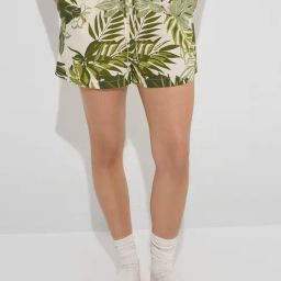Wunderlove by Westside Sage Botanical Printed High-Rise Cotton Shorts-picture-26