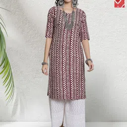 HERE&NOW Women Pack Of 2 Floral Printed Daily Straight Kurtas-picture-53
