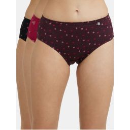 Jockey 1406 Women High Coverage Super Combed Cotton Hipster - Dark Prints (Pack of 3)-picture-46