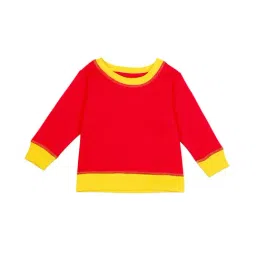 Nino Bambino Kids Red Solid Sweatshirt-image-3