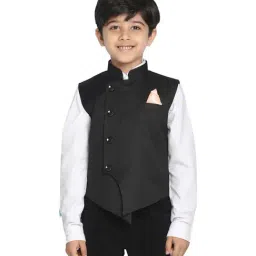 VASTRAMAY Kids Black Nehru Jacket-image-2
