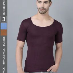 Dollar Lehar Assorted Cotton Regular Fit Vest - Pack Of 3-13