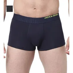 Jack & Jones Black & Dark Grey Melange Regular Fit Trunks - Pack Of 2-picture-21