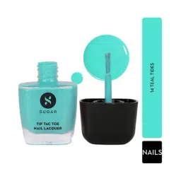 SUGAR Cosmetics Tip Tac Toe Nail Lacquer Classic 14 Teal Tides - 9 ml-15