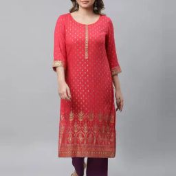 Aurelia Red Printed Straight Kurta-97