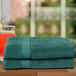 Creeva Dark Green 525 GSM Cotton Bath Towel Set of 2-image-87