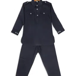 VASTRAMAY SISHU Navy Cotton Relaxed Fit Kurta Set-picture-38