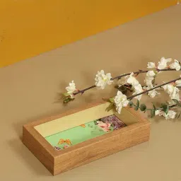 ICRAFT Groovy Mint Series Green & Beige Mdf Spoon Tray-34