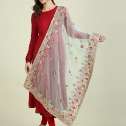 Dupatta Bazaar Pista Green Zari Work Dupatta-picture-35