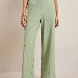 FEMMELLA Green Relaxed Fit Embroidered Trousers-image-26