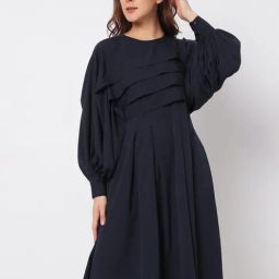 Vero Moda Navy Fit & Flare Dress-image-64