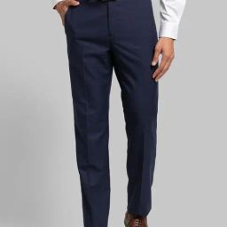 Raymond Blue Regular Fit Trousers-image-24