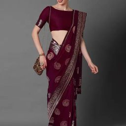 Saree Mall Maroon Silk Woven Saree With Unstitched Blouse-image-22