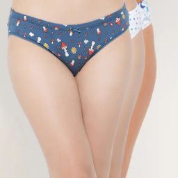 Clovia Multicolor Printed Bikini Panty - Pack of 3-image-32