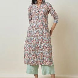 Soch Cream Printed Straight Kurta-image-73