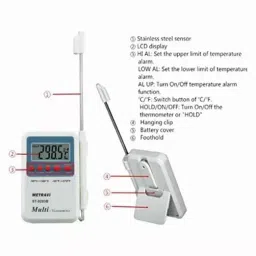 Metravi Digital Thermometer -50°C to 300°C LCD Display, ST-9283B image 5
