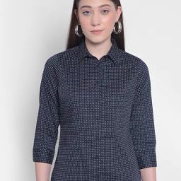 Crimsoune Club Navy Printed Shirt-image-100