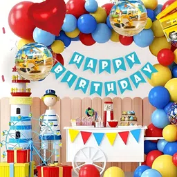 Special You 67 Pcs Blue & Red Textured Birthday Decorations-16