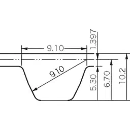 Mitsuboshi Chloroprene Rubber Super Torque Timing Belt S14M Type (Length 2800 mm, Teeth 200), 400S14M2800G-image-87