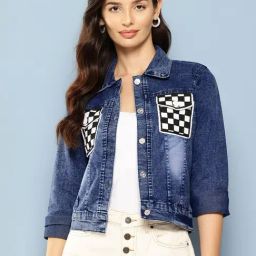 Aarika Navy Denim Solid Long Sleeves Denim Jacket-11