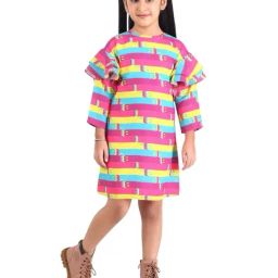 Tiny Girl Wine Barbie Printed Dress-image-9