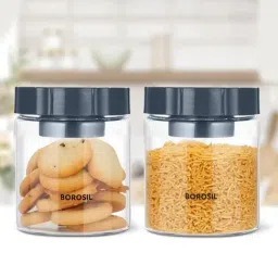 Borosil Transparent Glass Jar & Container (600ml)-image-68
