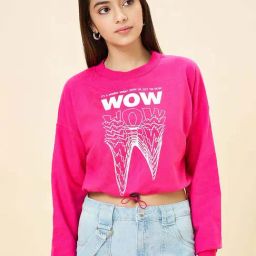 Coolsters by Pantaloons Girls Fuchsia Purple Printed Full Sleeves Sweatshirts & Hoodies-image-45