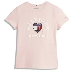 Tommy Hilfiger Kids Whimsy Pink Logo Slim Fit T-Shirt-image-10