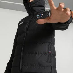 Puma Black Regular Fit BMW M Motorsport MT7 Ecolite Quilted Sports Hoodie-image-18