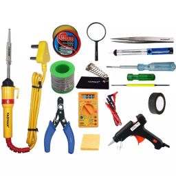 Fadman Basic Complete 14 In 1 Soldering Iron Kit Copper, Iron & Nickle Corded 25 W with Cutter, Solder Wire, Hardware Tape, Tester-2